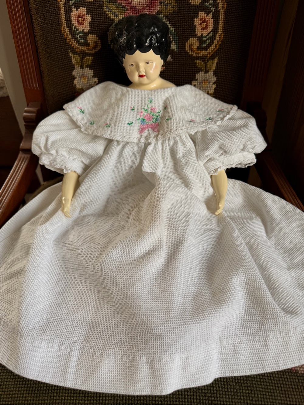 Vintage Jacadi Paris embroidered cotton dress